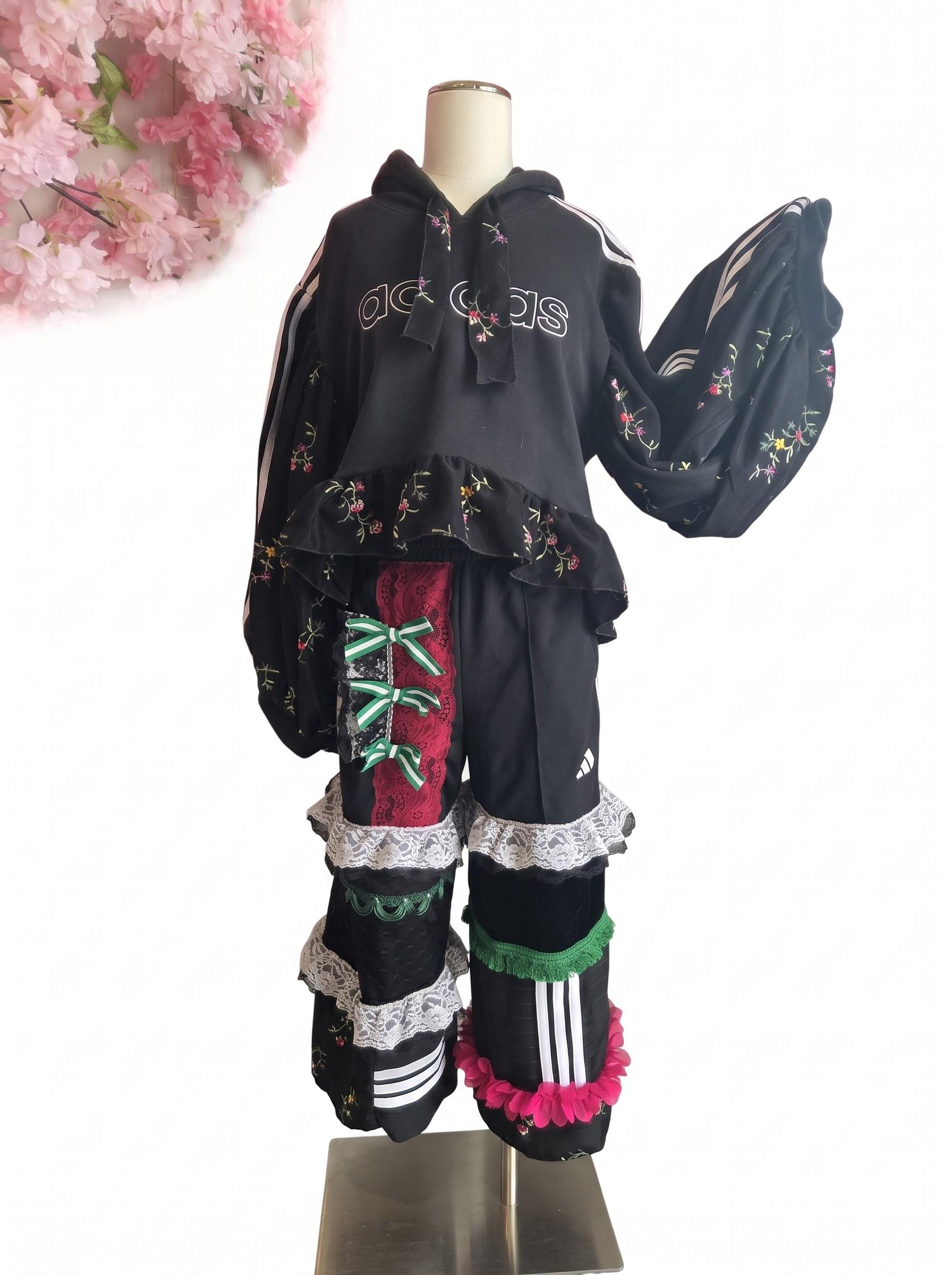2. Adidas Bell Hoodie, black floral